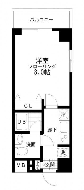 レジディア桜上水(1K/2階)の間取り写真