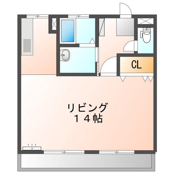 上原ハイツ(ワンルーム/2階)の間取り写真