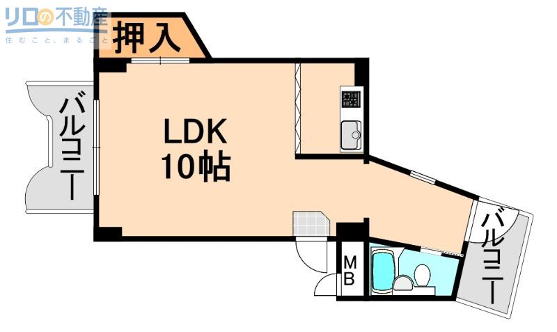 瑞ヶ池ビル(1K/2階)の間取り写真