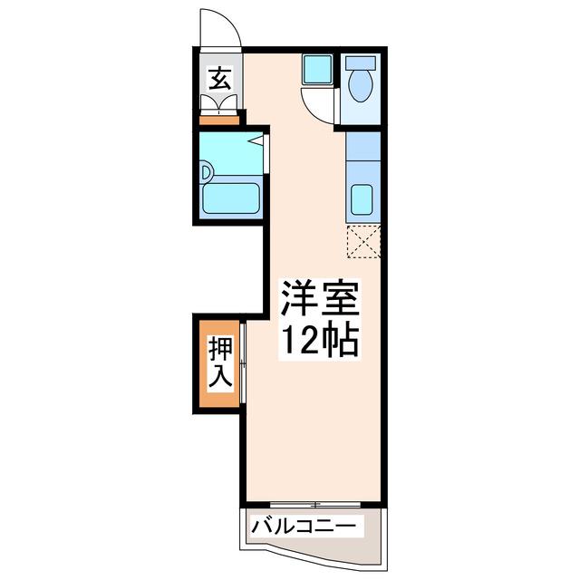 甲斐ビル(ワンルーム/3階)の間取り写真