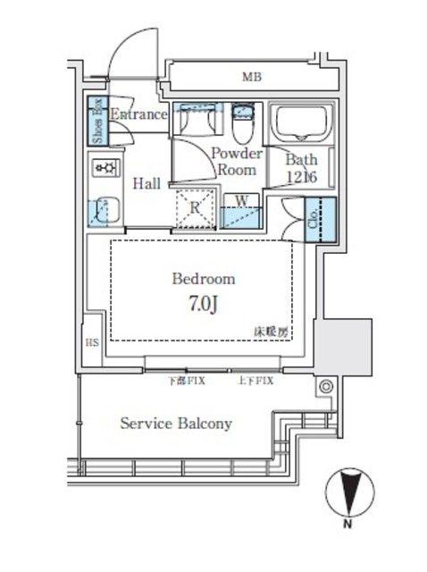 THE YOKOHAMA FRONT TOWER(1K/28階)の間取り写真