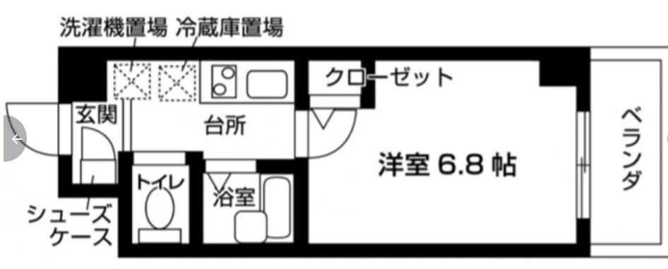 レジディア中野富士見台(1K/4階)の間取り写真