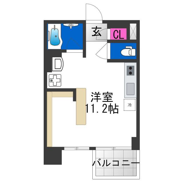 DOUBLE NINE RESIDENCE 天王寺南(ワンルーム/10階)の間取り写真