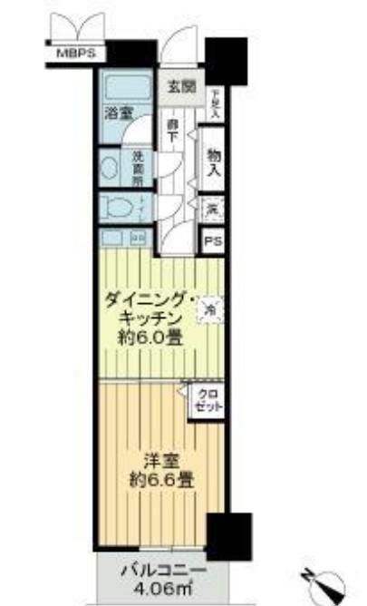 ライオンズステーションプラザ西船橋(1DK/2階)の間取り写真