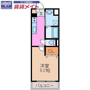 ブルースカイマンションX(1K/3階)の間取り写真