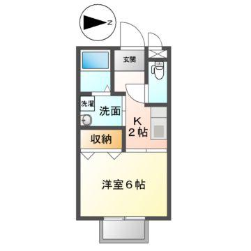アクセスミュー(1K/2階)の間取り写真