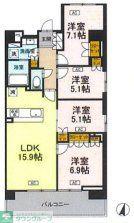 ロイヤルパークス仙台青葉通(4LDK/12階)の間取り写真