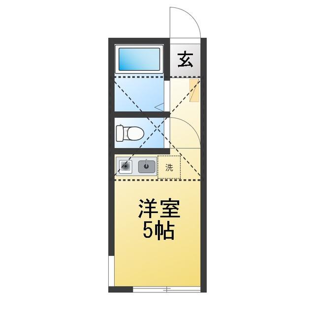 ヒルズ小田(ワンルーム/1階)の間取り写真