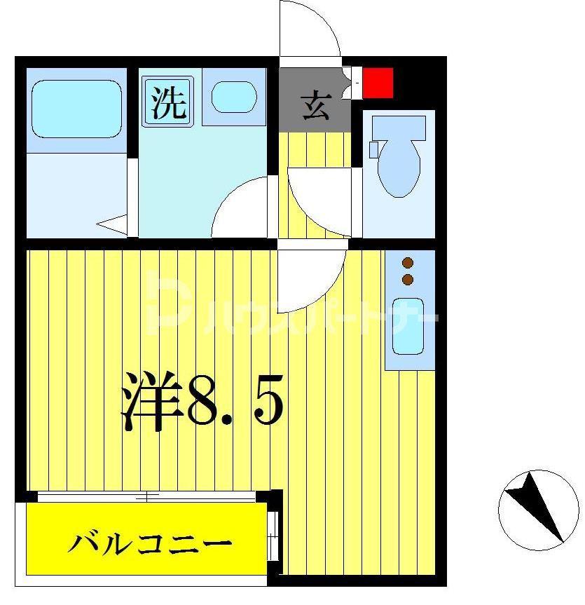 パラシオ柏(ワンルーム/2階)の間取り写真