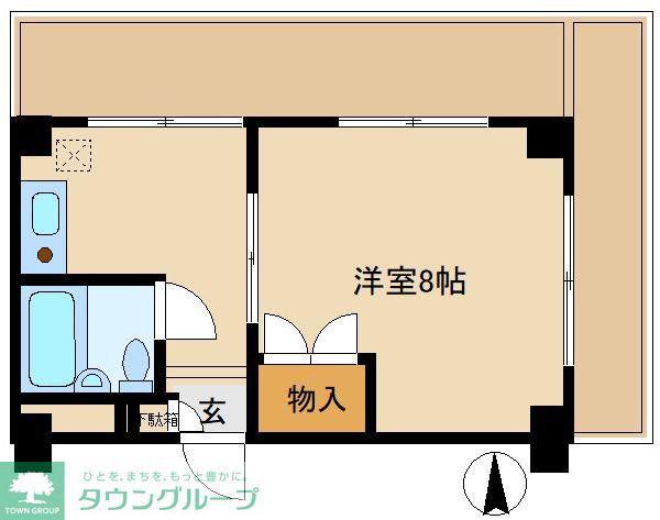 シャトレー国立(ワンルーム/3階)の間取り写真
