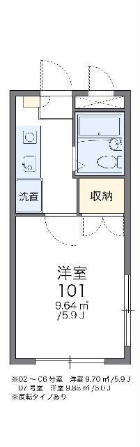 レオパレス新宿(1K/2階)の間取り写真