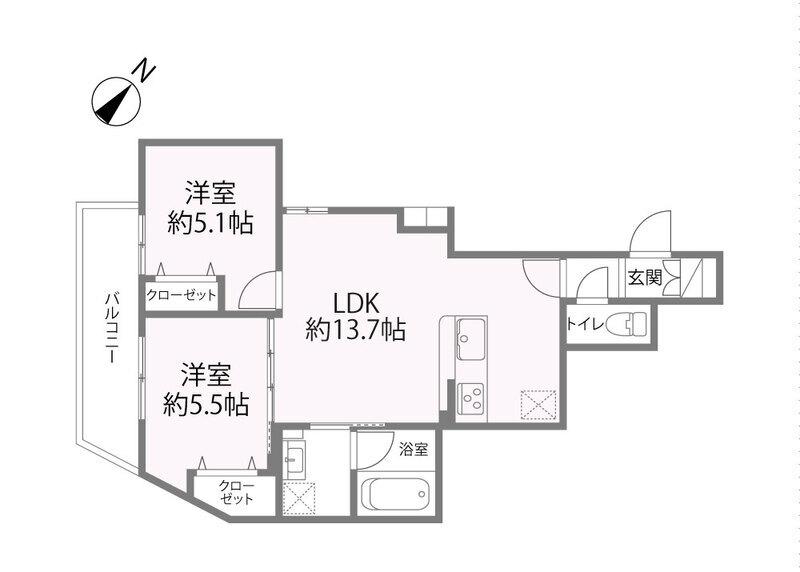 REGLIA今里ノース(2LDK/3階)の間取り写真
