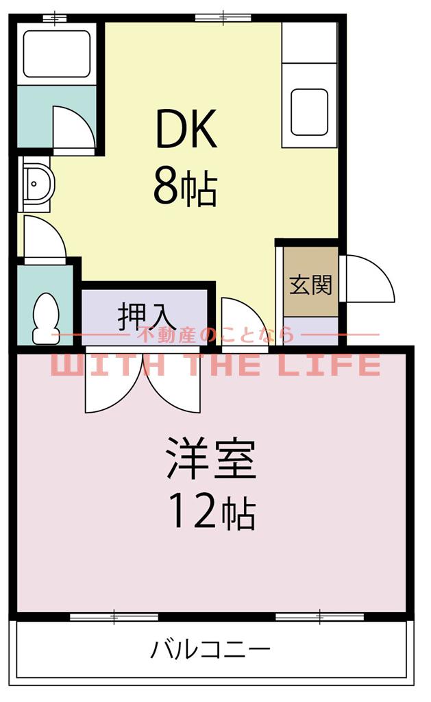 天神ウエノビル(1DK/1階)の間取り写真