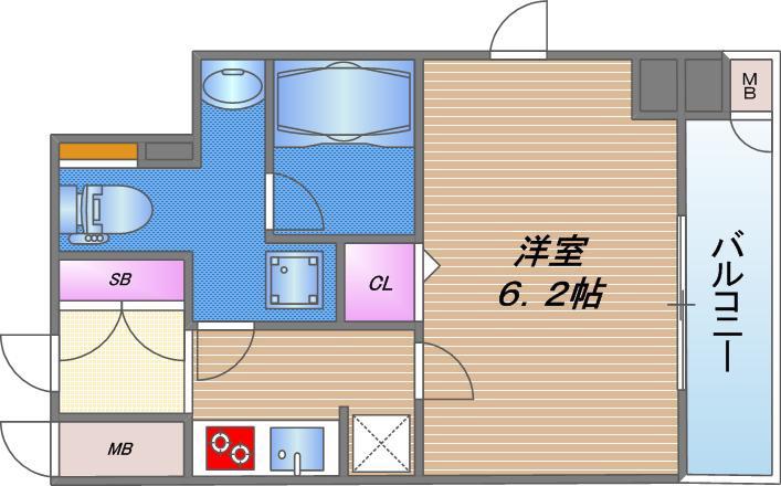 セイワパレス大今里(1K/2階)の間取り写真