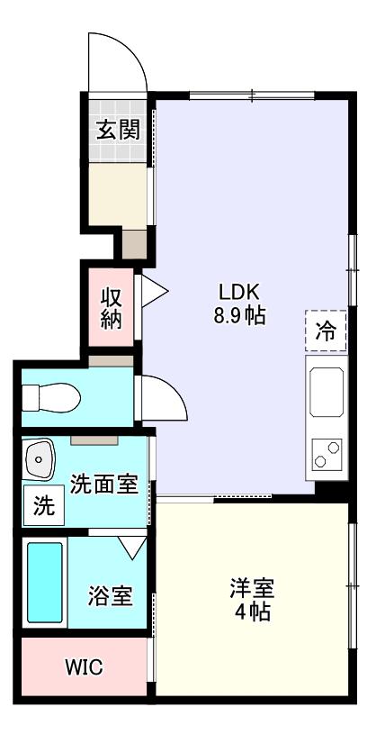 グランビルド江木(1LDK/1階)の間取り写真
