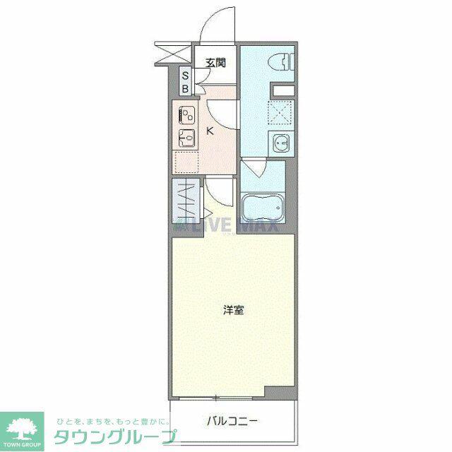 ジェノヴィア 二子新地(1K/2階)の間取り写真