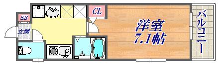 ISOGAMI イースト(1K/9階)の間取り写真