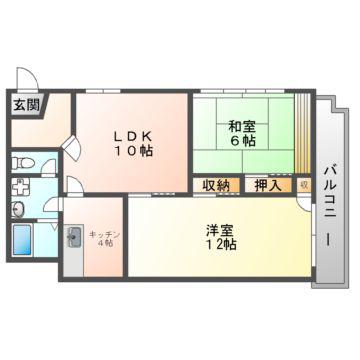 A1ビル(2LDK/4階)の間取り写真