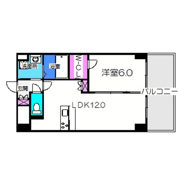 リッツラムセスIII番館(1LDK/6階)の間取り写真