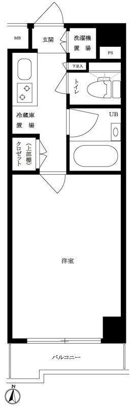 -ルーブル豊島千川-(1K/4階)の間取り写真