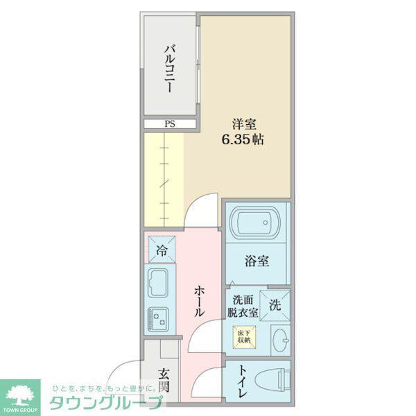 LECOCON瑞穂(1K/1階)の間取り写真