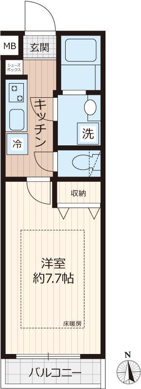 ピアコートティーエム東伏見参番館(1K/3階)の間取り写真