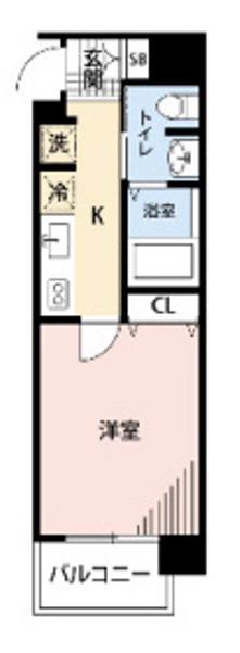 ブリリアント大阪西(1K/11階)の間取り写真