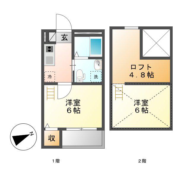 LUTELLA Ⅲ(1K/1階)の間取り写真