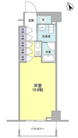 セントラル白楽(ワンルーム/4階)の間取り写真