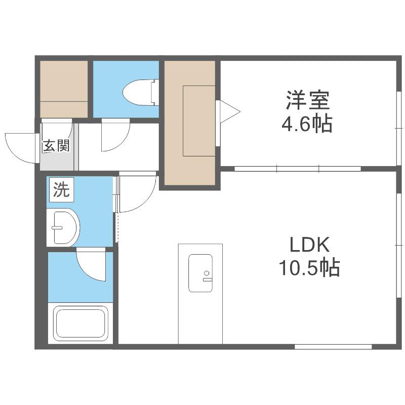 カレラ学園前(1LDK/3階)の間取り写真