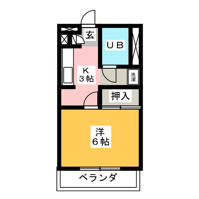ベルサンピア妻木(1K/3階)の間取り写真