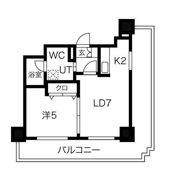ジュエルタワー(1LDK/15階)の間取り写真