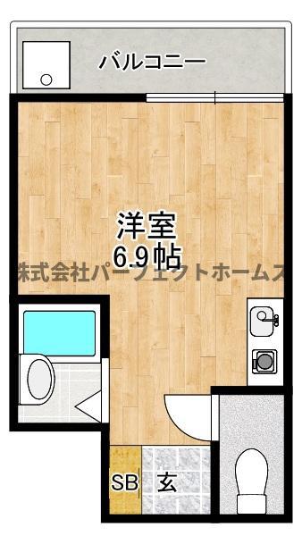 サンライズ枚方(ワンルーム/2階)の間取り写真