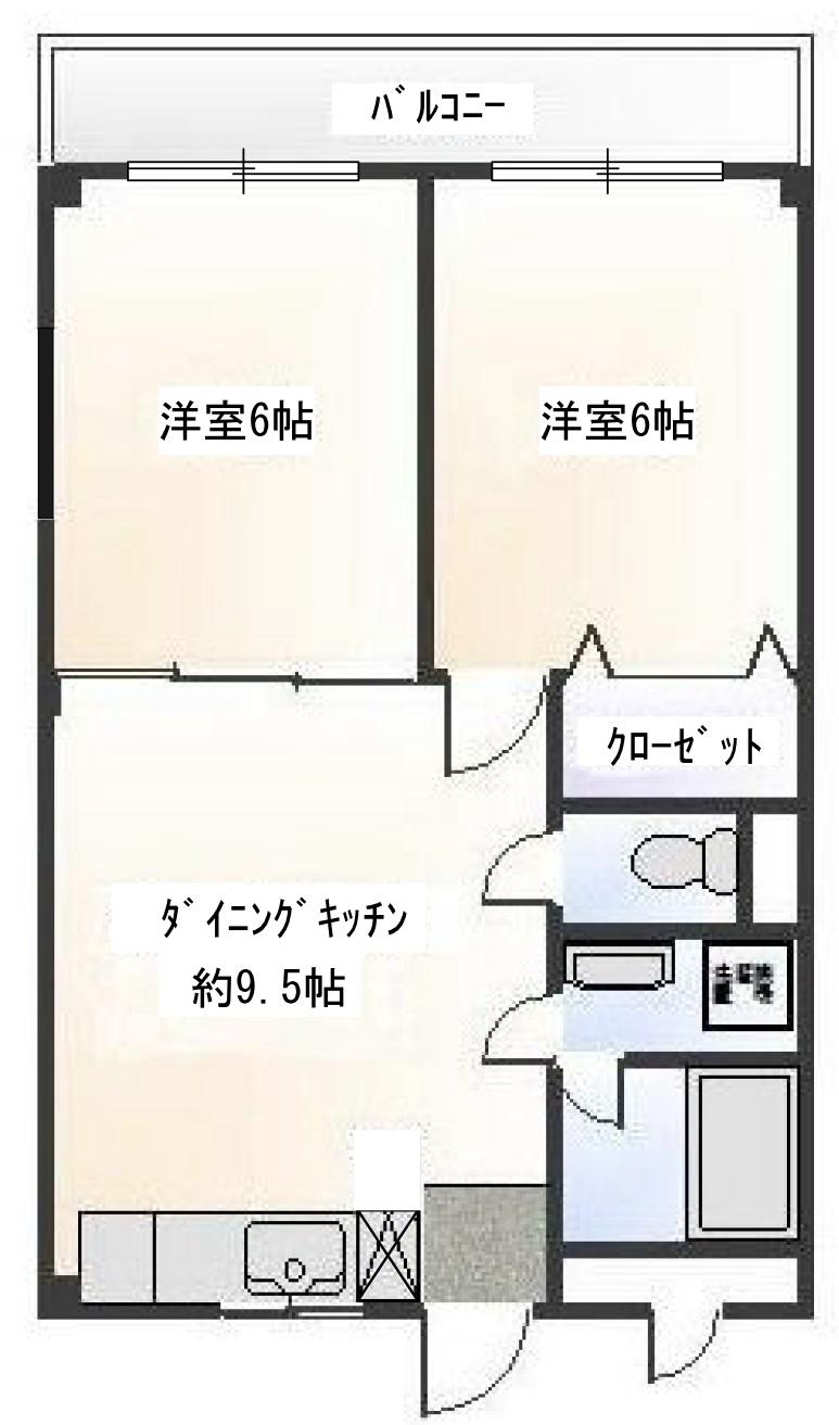 メゾンドアイル(2DK/1階)の間取り写真