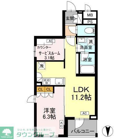 ロイジェント上板橋(1SLDK/1階)の間取り写真