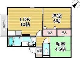 ミューレ(2LDK/1階)の間取り写真