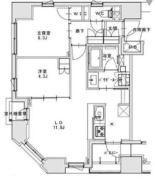 正金アパートメント入船(2LDK/9階)の間取り写真