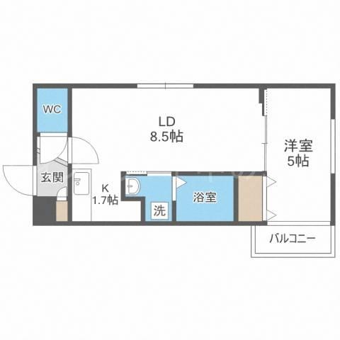 YS月寒西(1LDK/2階)の間取り写真