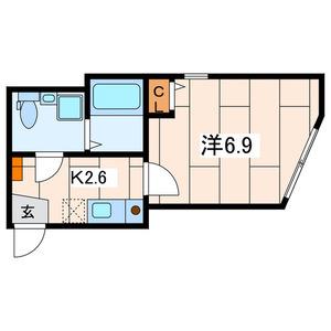 レゼール1(1K/2階)の間取り写真