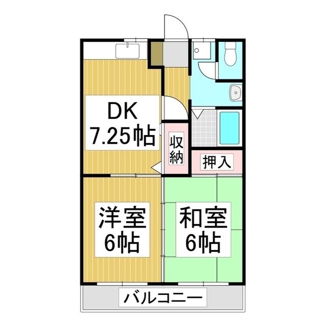 ハイツスプリングデイズ(2DK/2階)の間取り写真