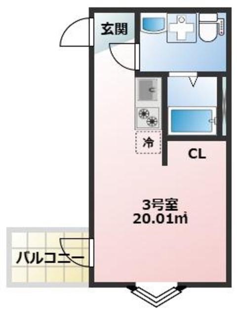 リアルコート古淵(ワンルーム/3階)の間取り写真