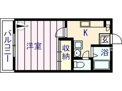 ティエラ多賀城1号館(1K/2階)の間取り写真