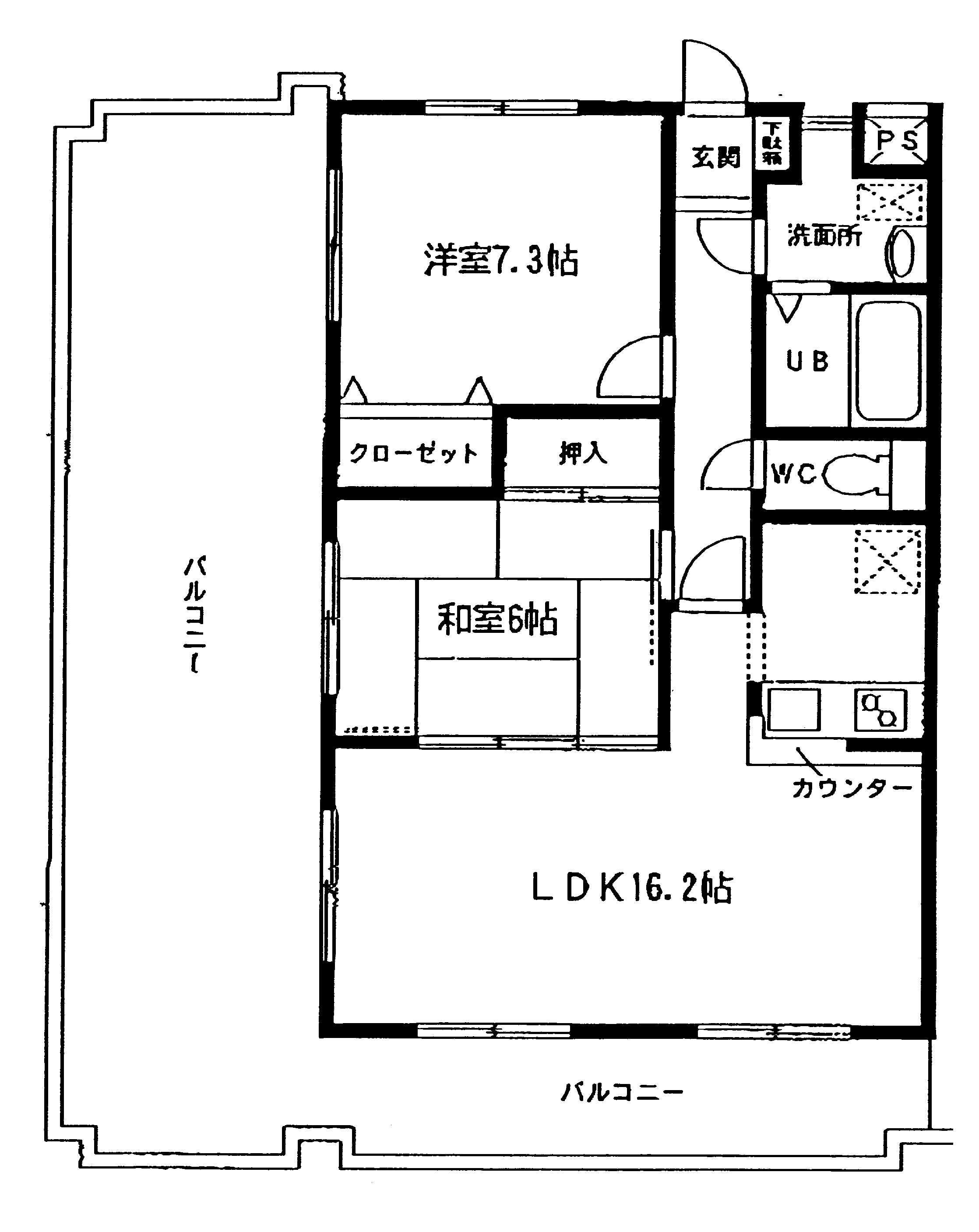エスペランサ(2LDK/3階)の間取り写真