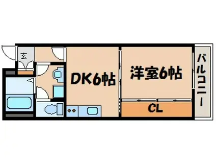 フロール神原(1DK/1階)の間取り写真