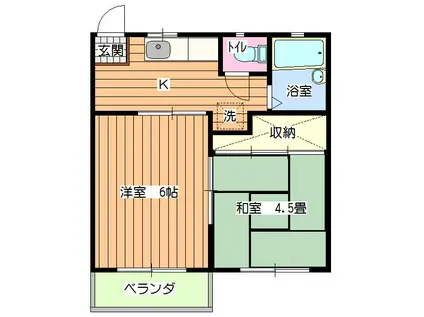 シーガルハイツA(2K/1階)の間取り写真