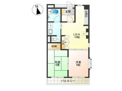 レジデンス・ユキ(2LDK/3階)の間取り写真