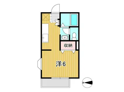 ジュネスI(1K/1階)の間取り写真