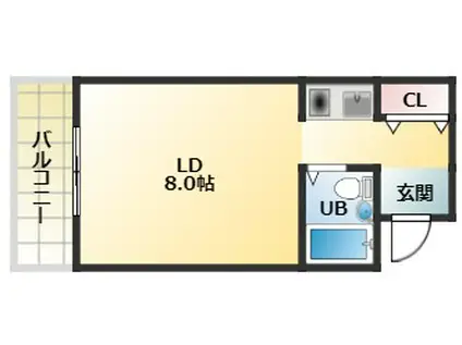 RINON谷川(1K/4階)の間取り写真
