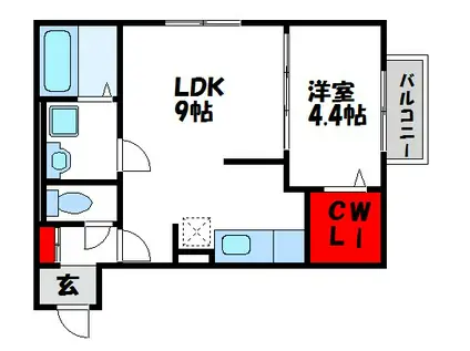 レスポワールII(1LDK/1階)の間取り写真