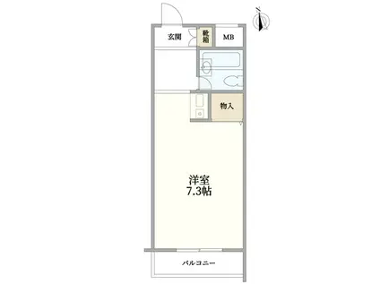トーシンフェニックスマンション世田谷(ワンルーム/1階)の間取り写真